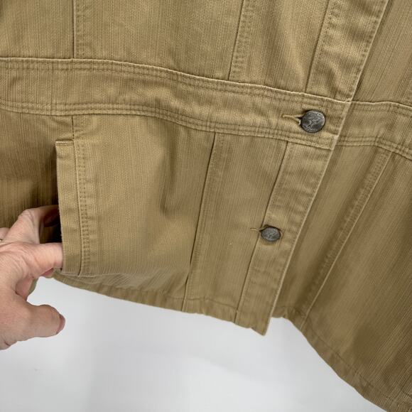Dick Idol Jacket Womens XL Tan Embroidered Floral Field Button Up + Pockets - Picture 7 of 8